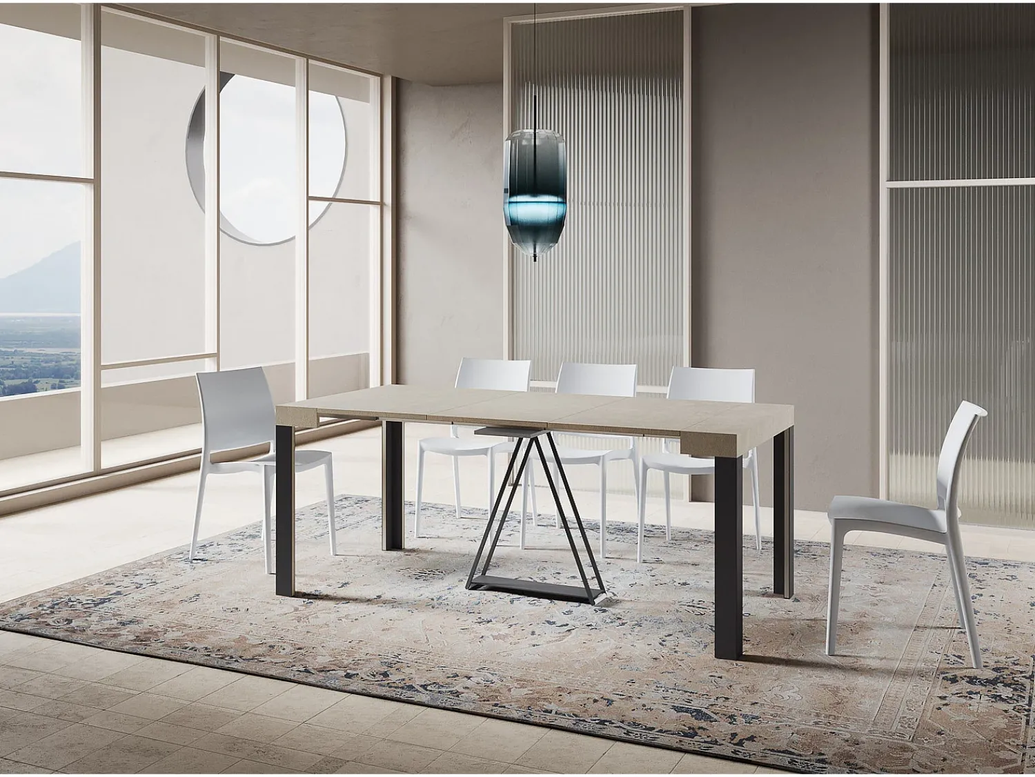 Hot Ityhome Mesa consola extensível 90x40/196 cm Tarax Small caxemira quadro antracite Cinzento