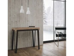 ITAMOBY Mesa consola extensível 90x40/196 cm Rio Small Carvalho Natural quadro Antracite Natural claro