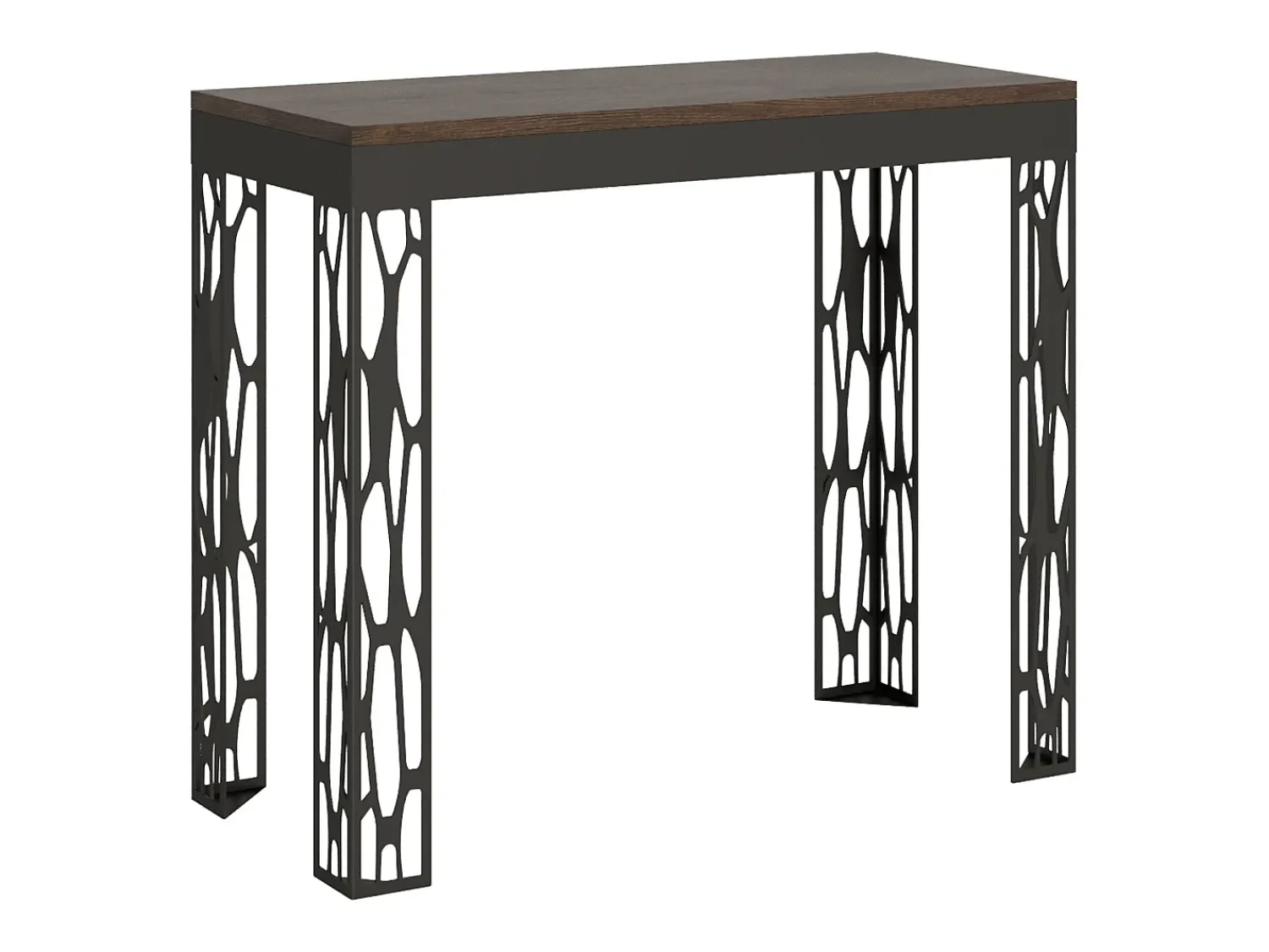 ITAMOBY Mesa consola extensível 90x40/300 cm Ghibli Evolution Nogueira quadro Antracite^ Consola