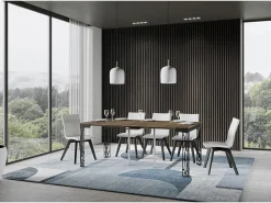 ITAMOBY Mesa consola extensível 90x40/300 cm Ghibli Evolution Nogueira quadro Antracite^ Consola