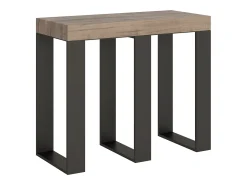 ITAMOBY Mesa consola extensível 90x40/196 cm Sintesi Small Carvalho Natural quadro Antracite^ Consola