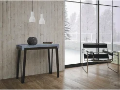 Consola*ITAMOBY Mesa consola extensível 90x40/196 cm Rio Small Cimento quadro Antracite Cinza antracite