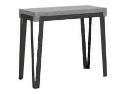 Consola*ITAMOBY Mesa consola extensível 90x40/196 cm Rio Small Cimento quadro Antracite Cinza antracite