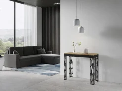 Consola*ITAMOBY Mesa consola extensível 90x40/300 cm Ghibli Evolution Carvalho Natural quadro Antracite Natural claro