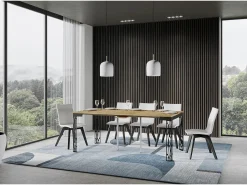 Consola*ITAMOBY Mesa consola extensível 90x40/300 cm Ghibli Evolution Carvalho Natural quadro Antracite Natural claro