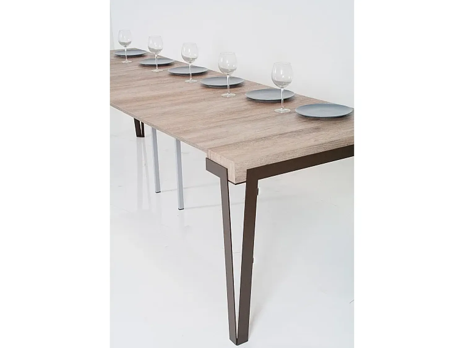 ITAMOBY Mesa consola extensível 90x40/300 cm Rio Carvalho Natural quadro Ferrugem Castanho