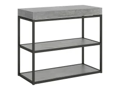Consola|ITAMOBY Mesa consola extensível 90x40/300 cm Plano Cimento quadro Antracite Cinzento