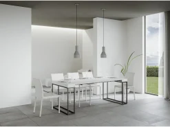 ITAMOBY Mesa consola extensível 90x40/300 cm Epoca Cinza Branca quadro Antracite^ Consola