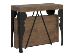 Best Ityhome Mesa consola extensível 90x40/196 cm Riza Small nogueira quadro antracite Castanho