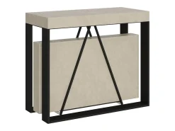 Consola*Ityhome Mesa consola extensível 90x40/196 cm Sketa Small caxemira quadro antracite Cinzento