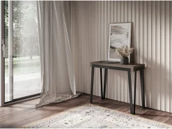 Outlet ITAMOBY Mesa consola extensível 90x40/196 cm Rio Small Tortora quadro Antracite Castanho
