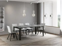 Hot ITAMOBY Mesa consola extensível 90x40/300 cm Linea Evolution Cimento quadro Antracite Cinzento