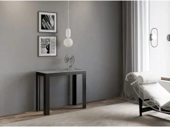 Hot ITAMOBY Mesa consola extensível 90x40/300 cm Linea Evolution Cimento quadro Antracite Cinzento
