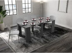 Ityhome Mesa consola extensível 90x48/204 cm Anvar Small antracite espatulado^ Consola