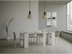 Consola*ITAMOBY Mesa consola extensível 90x48/308 cm Basic Cinza Branca Branco