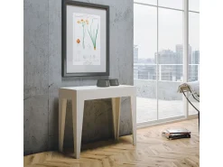ITAMOBY Mesa consola extensível 90x42/198 cm Isotta Small Cinza Branca^ Consola