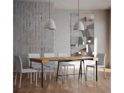 Online ITAMOBY Mesa consola extensível 90x40/196 cm Banco Small Carvalho Natural quadro Antracite Natural claro