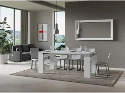 ITAMOBY Mesa consola extensível 90x40/300 cm Roxell Mix plano Cimento - estrutura Cinza Branca^ Consola