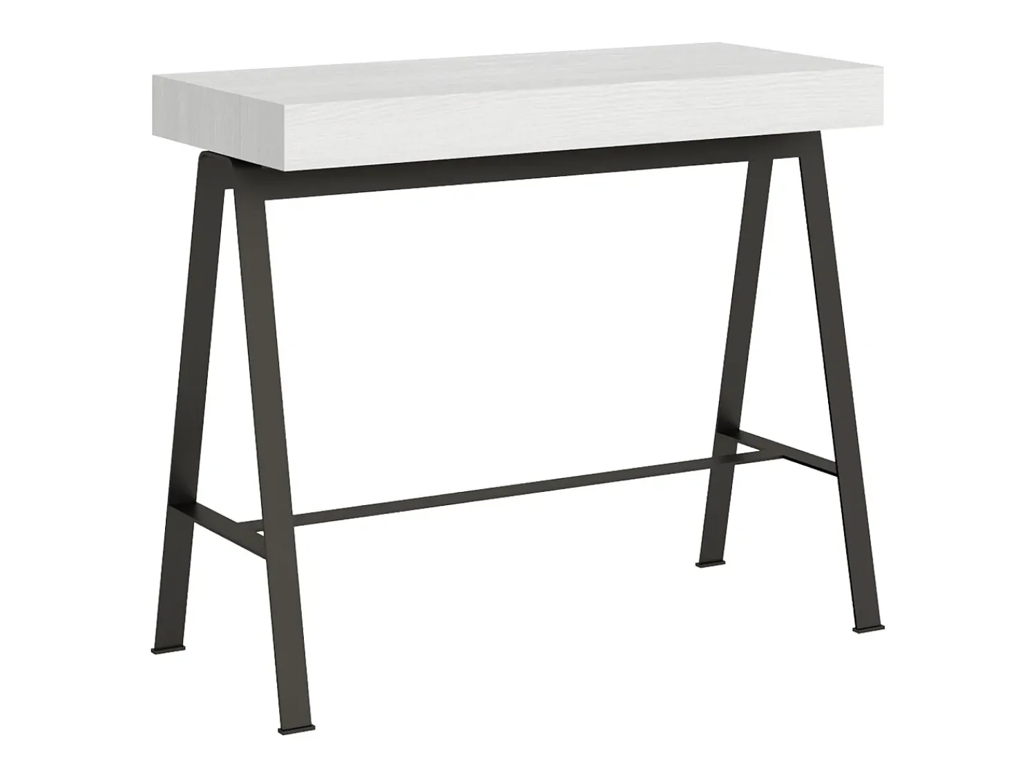 Consola|ITAMOBY Mesa consola extensível 90x40/300 cm Banco Cinza Branca quadro Antracite Branco