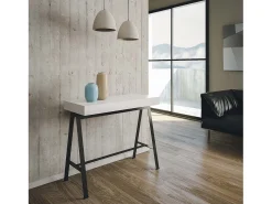 Consola|ITAMOBY Mesa consola extensível 90x40/300 cm Banco Cinza Branca quadro Antracite Branco