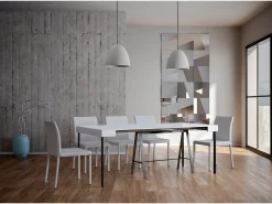 Consola|ITAMOBY Mesa consola extensível 90x40/300 cm Banco Cinza Branca quadro Antracite Branco