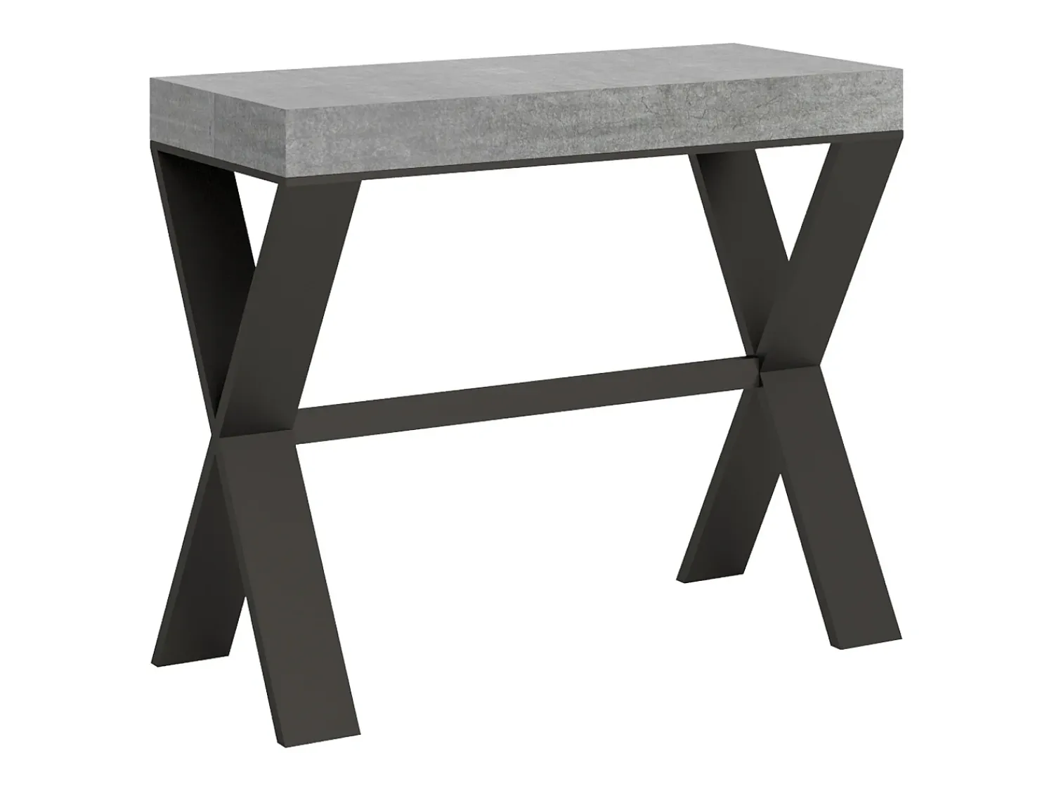 Consola*ITAMOBY Mesa consola extensível 90x40/196 cm Xenia Small Cimento quadro Antracite Cinzento