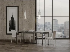 Discount ITAMOBY Mesa consola extensível 90x40/196 cm Nordica Small Cimento quadro Antracite Cinzento