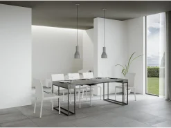 Consola|ITAMOBY Mesa consola extensível 90x40/196 cm Epoca Small Cimento quadro Antracite Cinzento