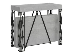 Ityhome Mesa consola extensível 90x40/300 cm Kerpa cimento quadro antracite^ Consola