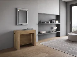 ITAMOBY Mesa consola extensível 90x42/302 cm Evolve Carvalho Natural extensões internas^ Consola