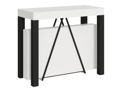 Consola*Ityhome Mesa consola extensível 90x40/196 cm Tiris Small cinza branca quadro antracite Branco