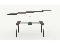 Consola*ITAMOBY Mesa consola extensível 90x40/300 cm Rio Nogueira quadro Ferrugem Castanho chocolate