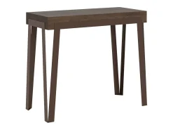 Consola*ITAMOBY Mesa consola extensível 90x40/300 cm Rio Nogueira quadro Ferrugem Castanho chocolate