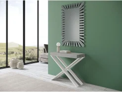 ITAMOBY Mesa consola extensível 90x40/300 cm Diago Cimento quadro Branco^ Consola