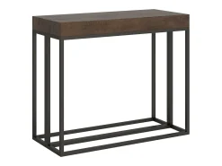 Sale ITAMOBY Mesa consola extensível 90x40/196 cm Epoca Small Nogueira quadro Antracite Natural escuro