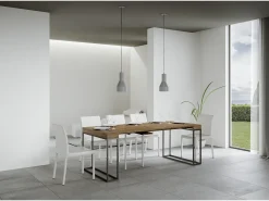 Sale ITAMOBY Mesa consola extensível 90x40/196 cm Epoca Small Nogueira quadro Antracite Natural escuro