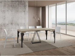Consola|Ityhome Mesa consola extensível 90x40/196 cm Riza Small caxemira quadro antracite Cinzento