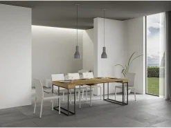 Consola|ITAMOBY Mesa consola extensível 90x40/300 cm Epoca Carvalho Natural quadro Antracite Natural claro