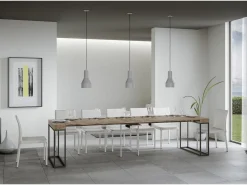 Consola|ITAMOBY Mesa consola extensível 90x40/300 cm Epoca Carvalho Natural quadro Antracite Natural claro