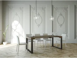 Outlet ITAMOBY Mesa consola extensível 90x40/300 cm Elettra Nogueira quadro Antracite Natural escuro