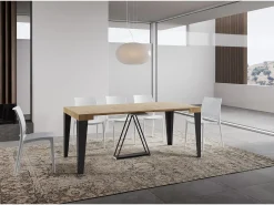 Clearance Ityhome Mesa consola extensível 90x40/196 cm Algo Small carvalho natural quadro antracite Castanho