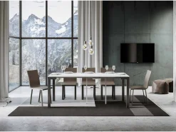 Consola|ITAMOBY Mesa consola extensível 90x40/196 cm Everyday Small Evolution Cinza Branca quadro Antracite Branco