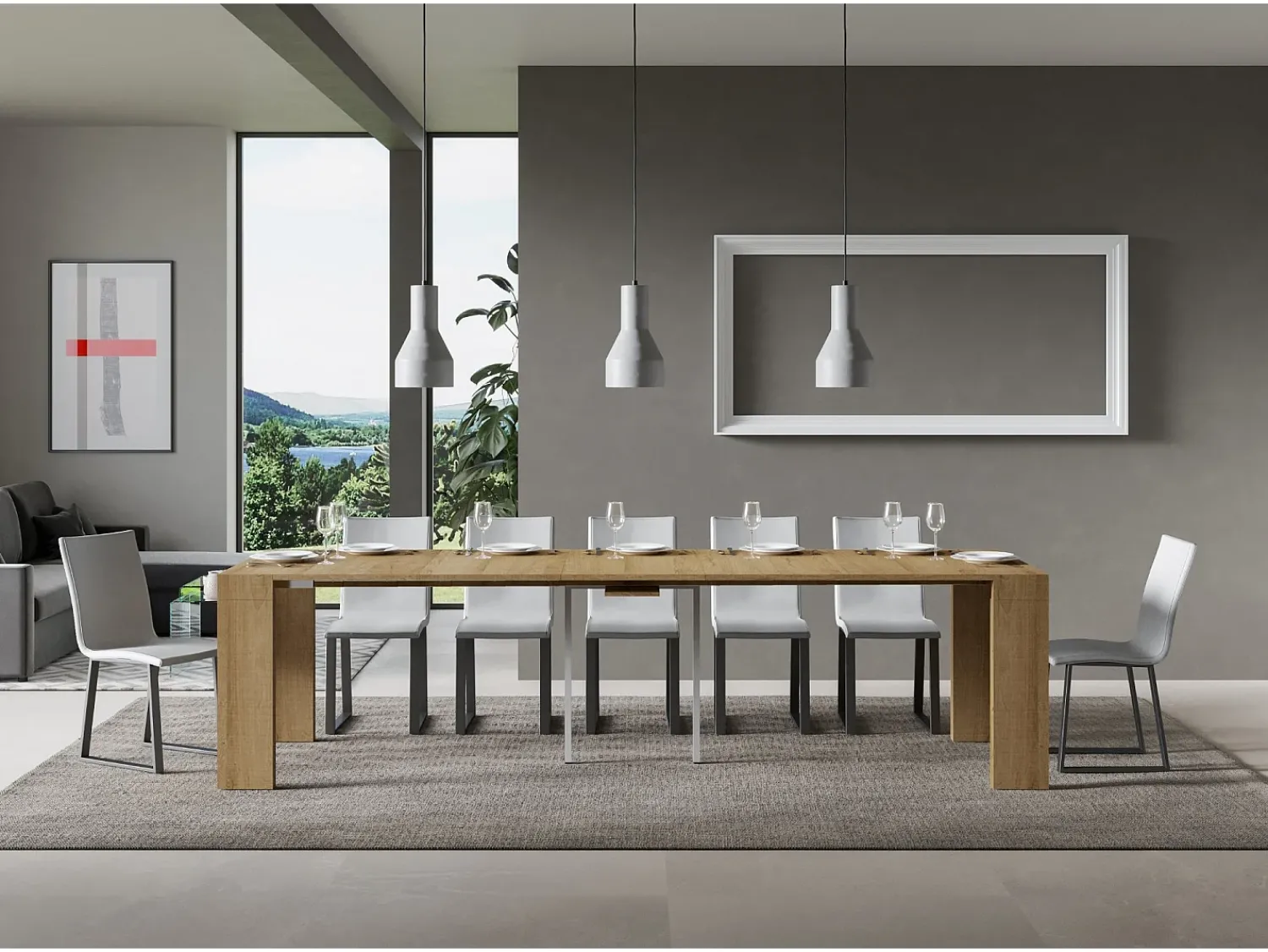 Online ITAMOBY Mesa consola extensível 90x40/300 cm Roxell Carvalho Natural Natural claro