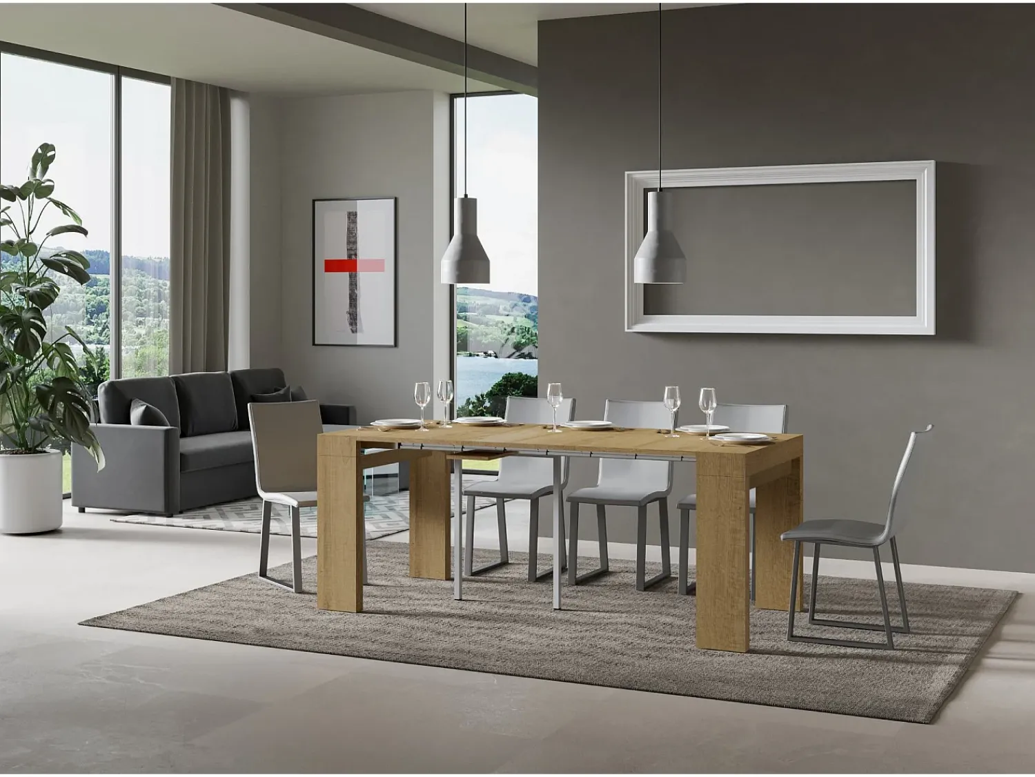 Online ITAMOBY Mesa consola extensível 90x40/300 cm Roxell Carvalho Natural Natural claro