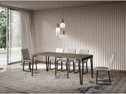 Consola*ITAMOBY Mesa consola extensível 90x40/300 cm Rio Tortora quadro Antracite Castanho