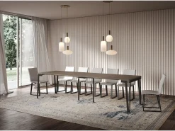 Consola*ITAMOBY Mesa consola extensível 90x40/300 cm Rio Tortora quadro Antracite Castanho