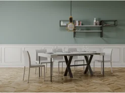 Consola*ITAMOBY Mesa consola extensível 90x40/196 cm Xenia Small Cinza Branca quadro Antracite Branco