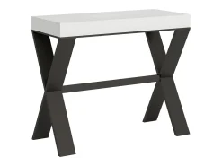 Consola*ITAMOBY Mesa consola extensível 90x40/196 cm Xenia Small Cinza Branca quadro Antracite Branco