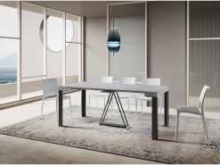Ityhome Mesa consola extensível 90x40/300 cm Tarax cimento quadro antracite^ Consola