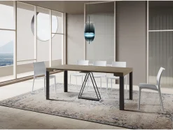 Discount Ityhome Mesa consola extensível 90x40/196 cm Tarax Small tortora quadro antracite Castanho